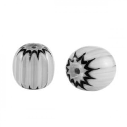 Millefiori bead 6x7mm - Light grey